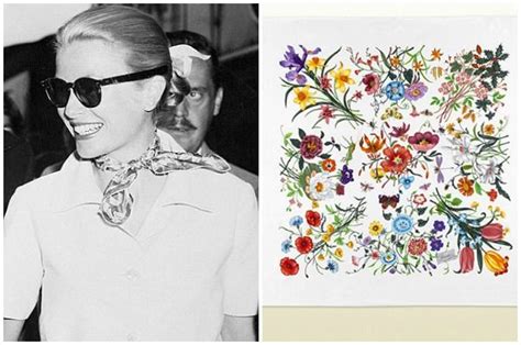 gucci floral print t-shirt|Gucci flora scarf princess grace.